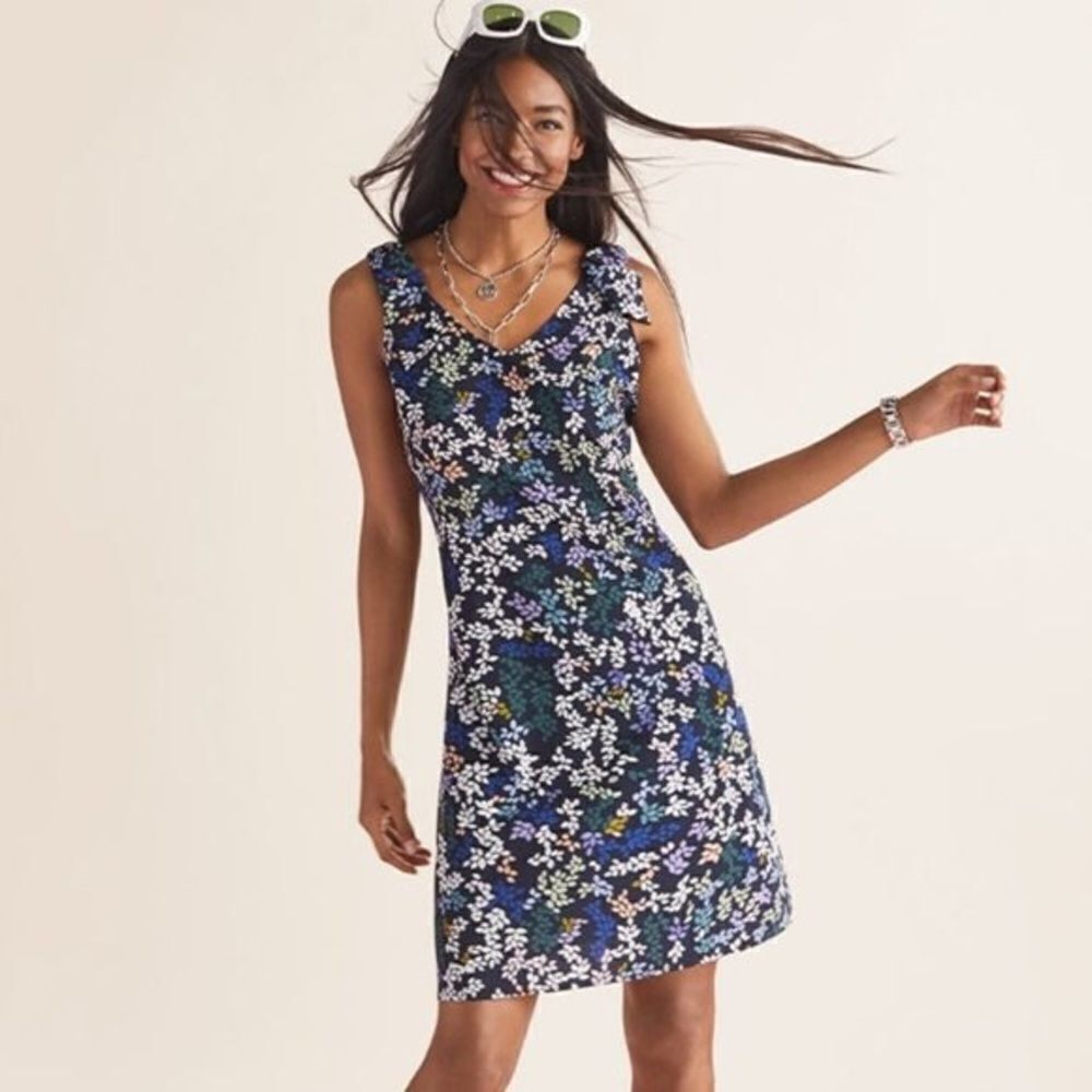CABI-FLORAL Vineyard Mini Dress Bow Tie Dress